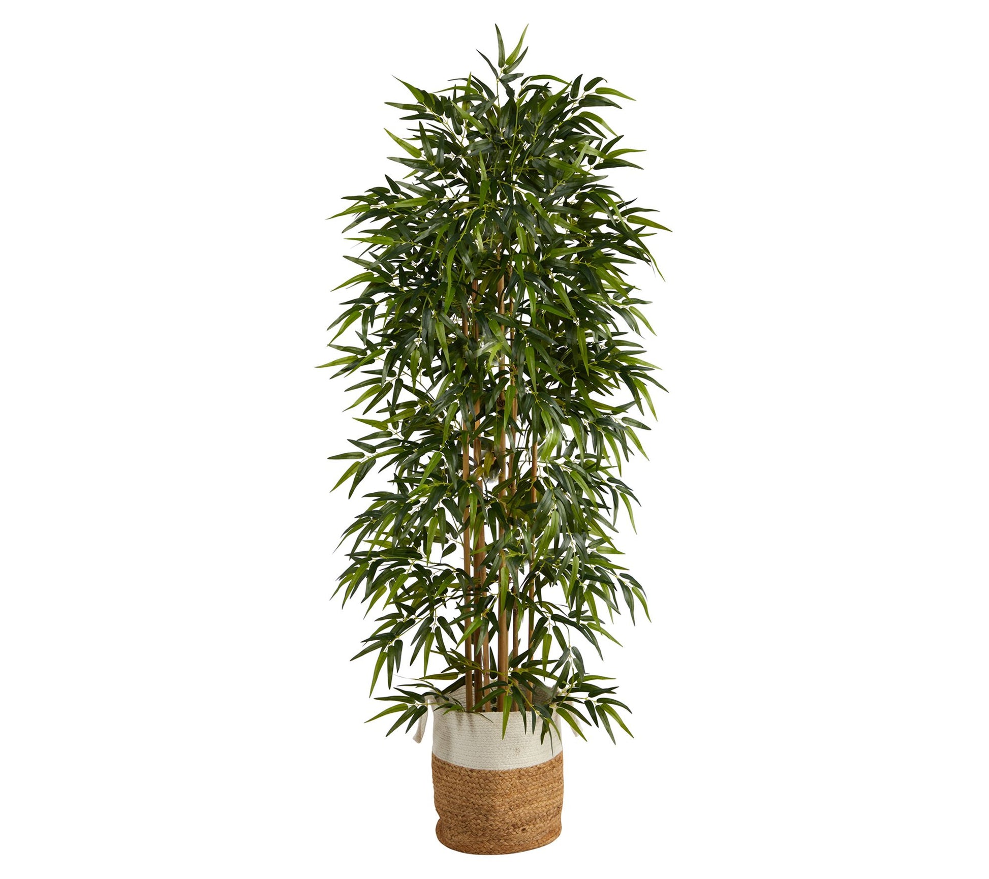 Nearly Natural 6-ft Artificial Bamboo Tree withBasket