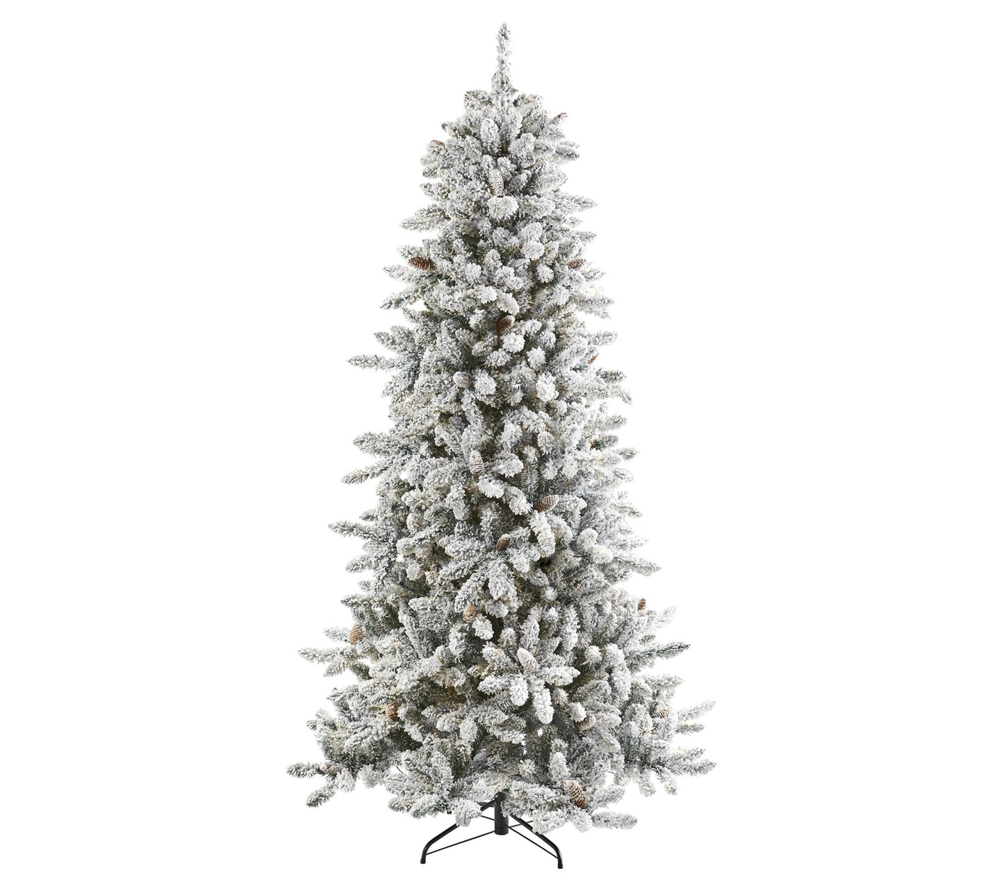 Nearly Natural 7.5' Flocked Livingston Fir Christmas Tree