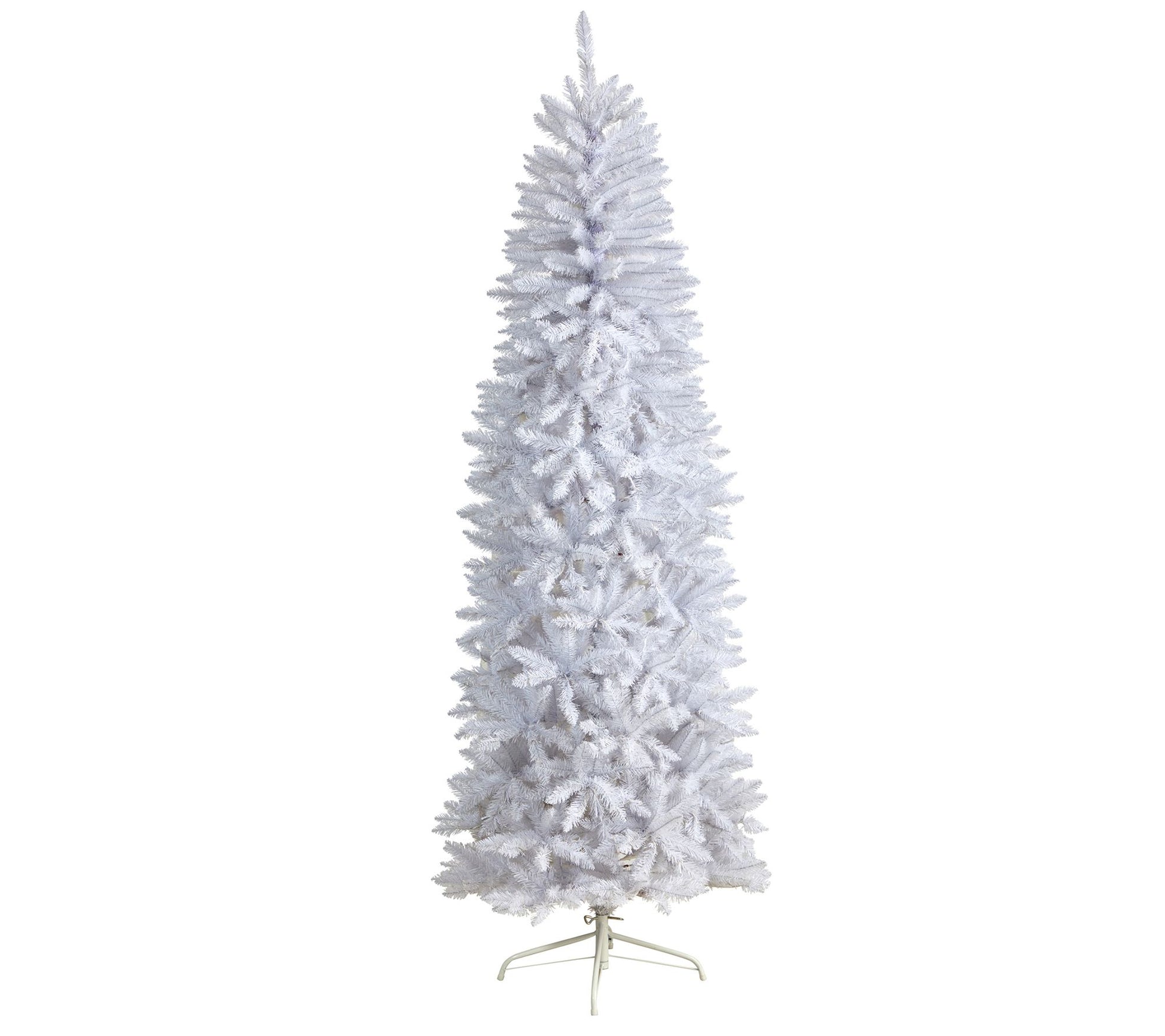 Nearly Natural 7' Slim White Artificial Christmas Tree
