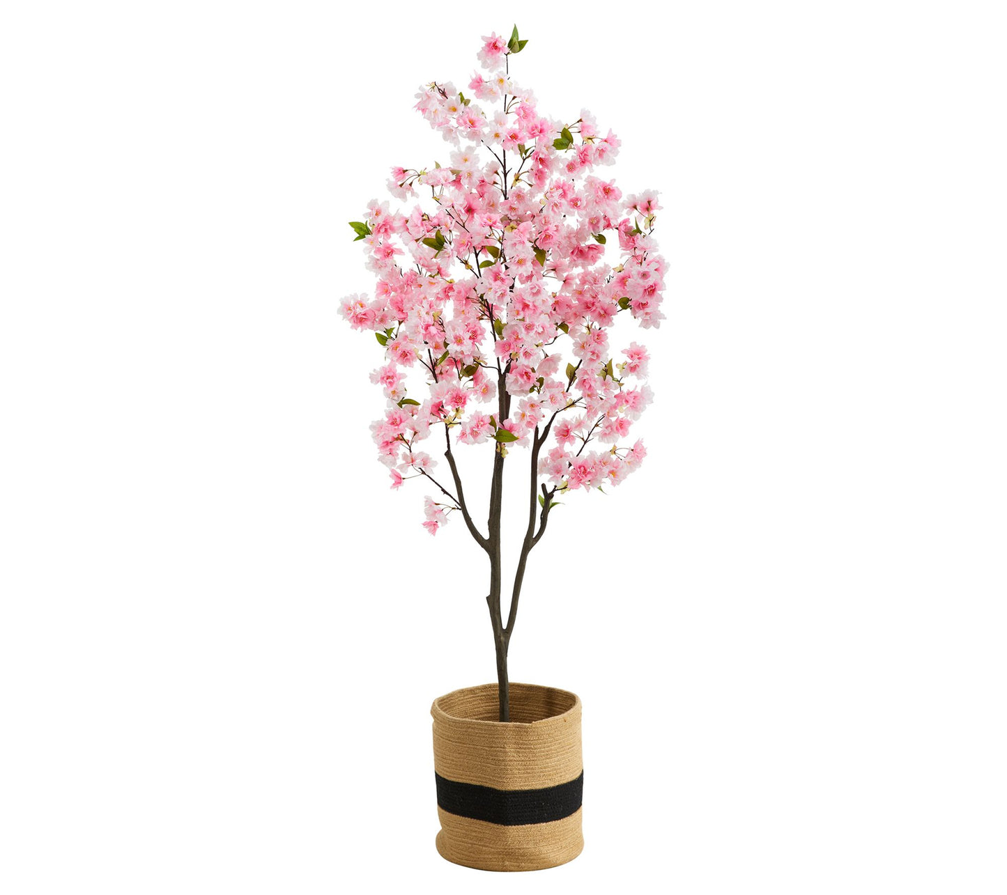 Nearly Natural 6-ft Artificial Cherry Blossom Tree with Basket