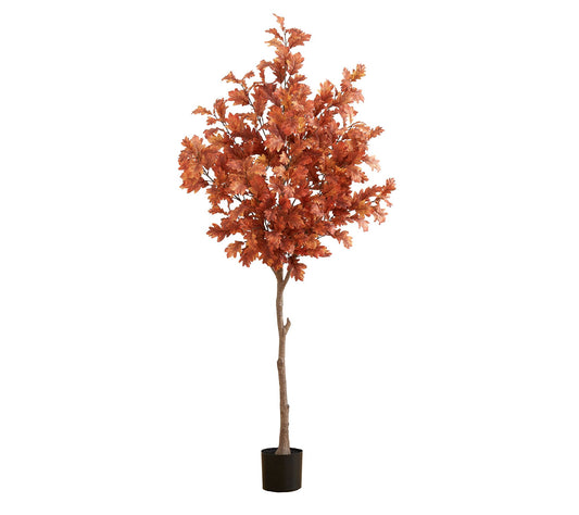 Nearly Natural 6-ft Autumn Oak Artificial Fallree