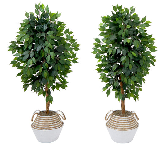 Nearly Natural S/(2) 4.5' Ficus Tree w/ Doublerunk DIY KIT