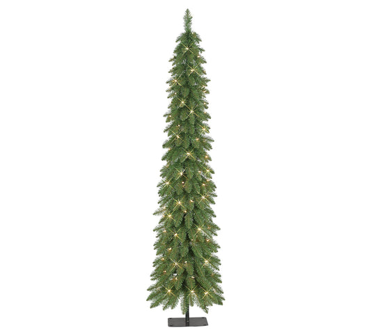 Puleo 7 ft Pre-Lit Alpine Artificial Pencil Tree