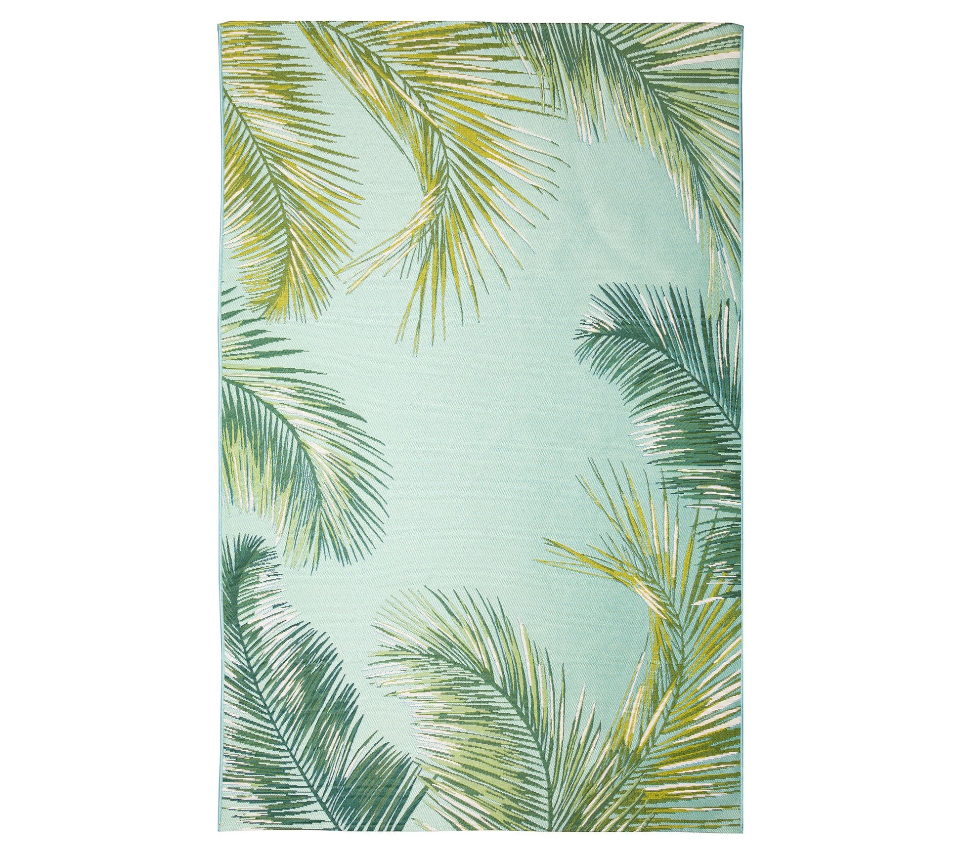 Liora Manne Marina Palm In/Outdoor Rug Aqua 6'6 " x 9'4"