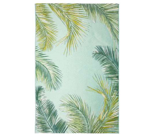 Liora Manne Marina Palm In/Outdoor Rug Aqua 6'6 " x 9'4"