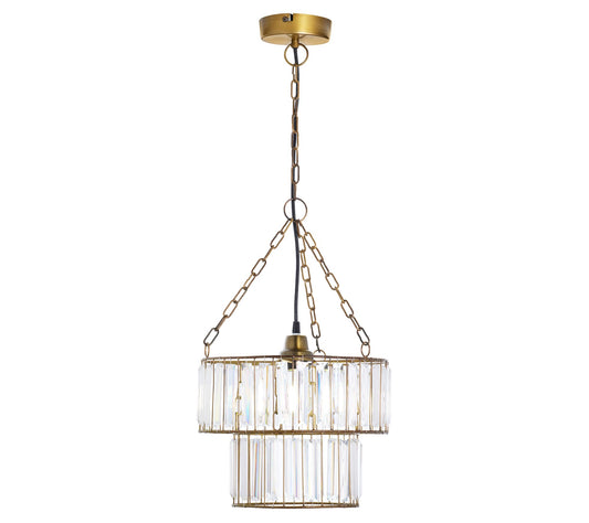 River of Goods 12"W 1-Light Constance Glass and Metal Pendant