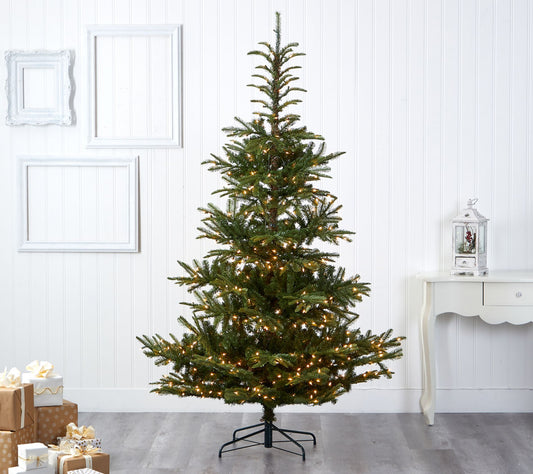 Nearly Natural 7.5' Layered Spruce Faux Christmas Tree