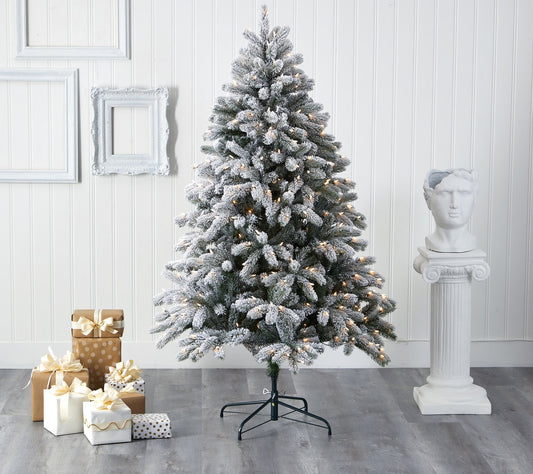 Nearly Natural 6' Flocked South Carolina Faux C hristmas Tree