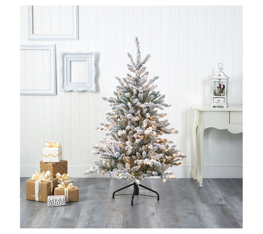Nearly Natural 5' Flocked West Virginia Faux Christmas Tree