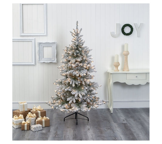 Nearly Natural 7' Flocked West Virginia Faux Christmas Tree