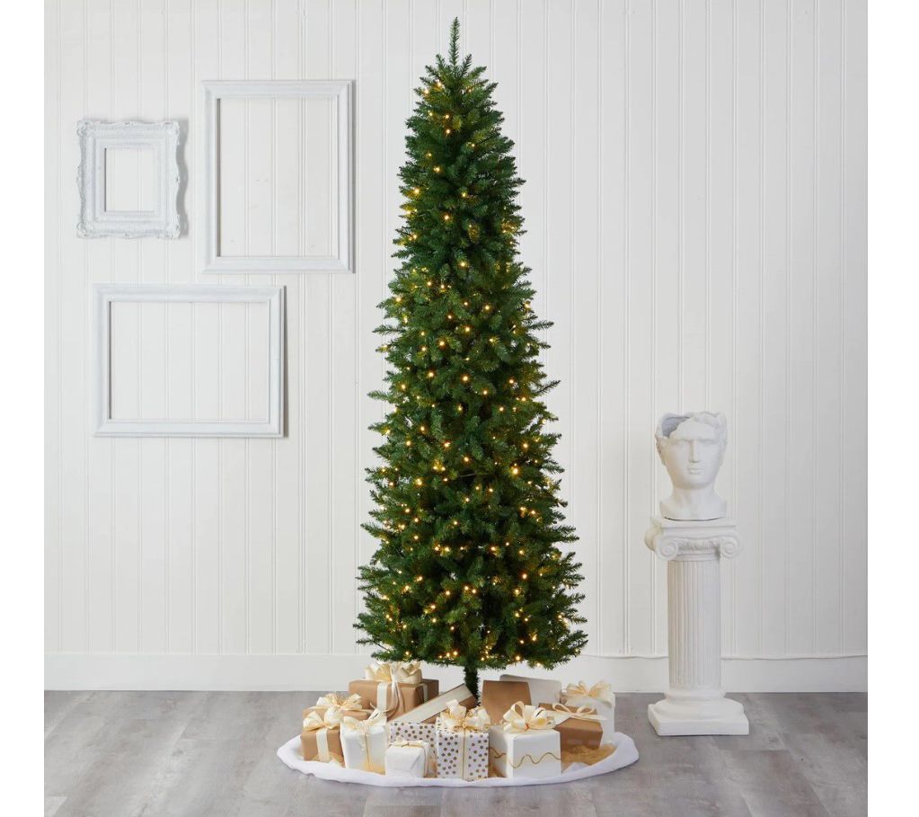 Nearly Natural 7' Slim Green Mountain Faux Chritmas Tree