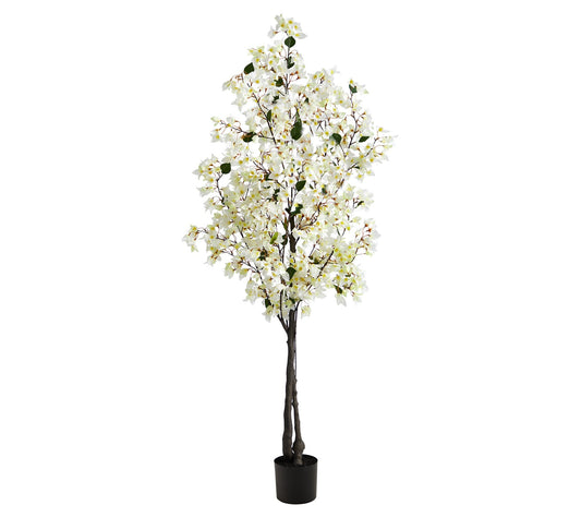Nearly Natural 6' Artificial Bougainvillea Treewith Planter