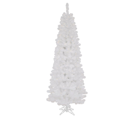 Vickerman 6.5' x 32" Prelit White Salem PencilPine Tree