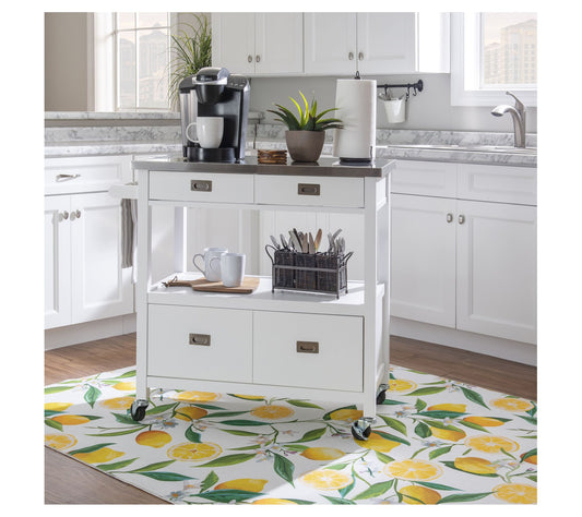Linon Home Decor Carra Wood and Stainless SteelKitchen Cart