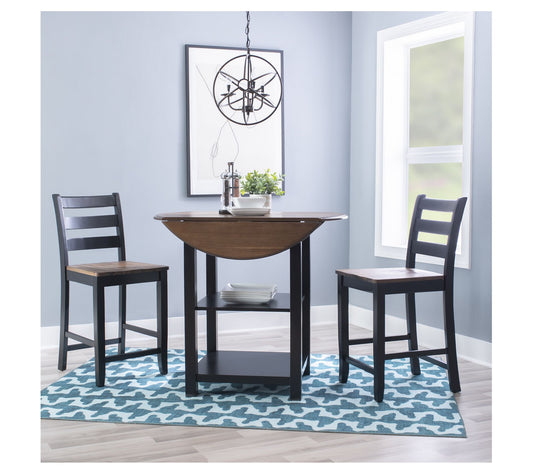Linon Home Decor Jesson 3-Piece Acacia Wood Cou nter Dining Se