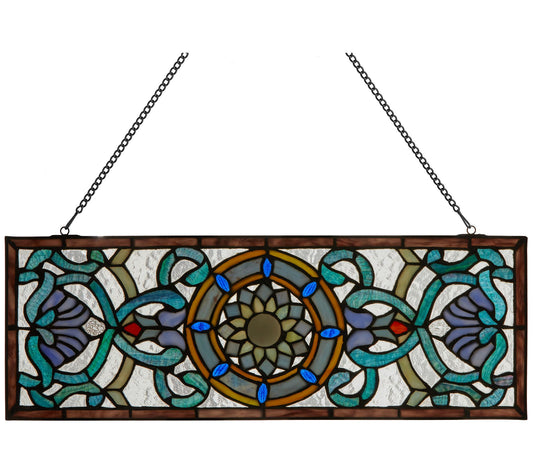 River of Goods 8.5"H Stained Glass Pub Window P anel