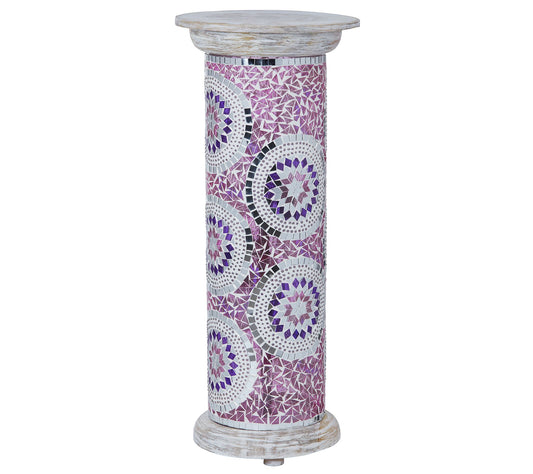 River of Goods 23"H Pink Glass Mosaic PedestalFloor Lamp