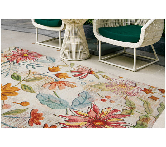 Linon Home Decor Indoor/Outdoor Washable Hanno5' X7' Rug