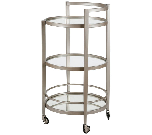 Hudson & Canal Hause 21" Wide Round Bar Cart