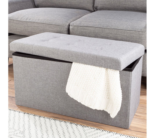 Lavish Home 2 Set 30" Folding Storage Ottoman w/Removable Bin