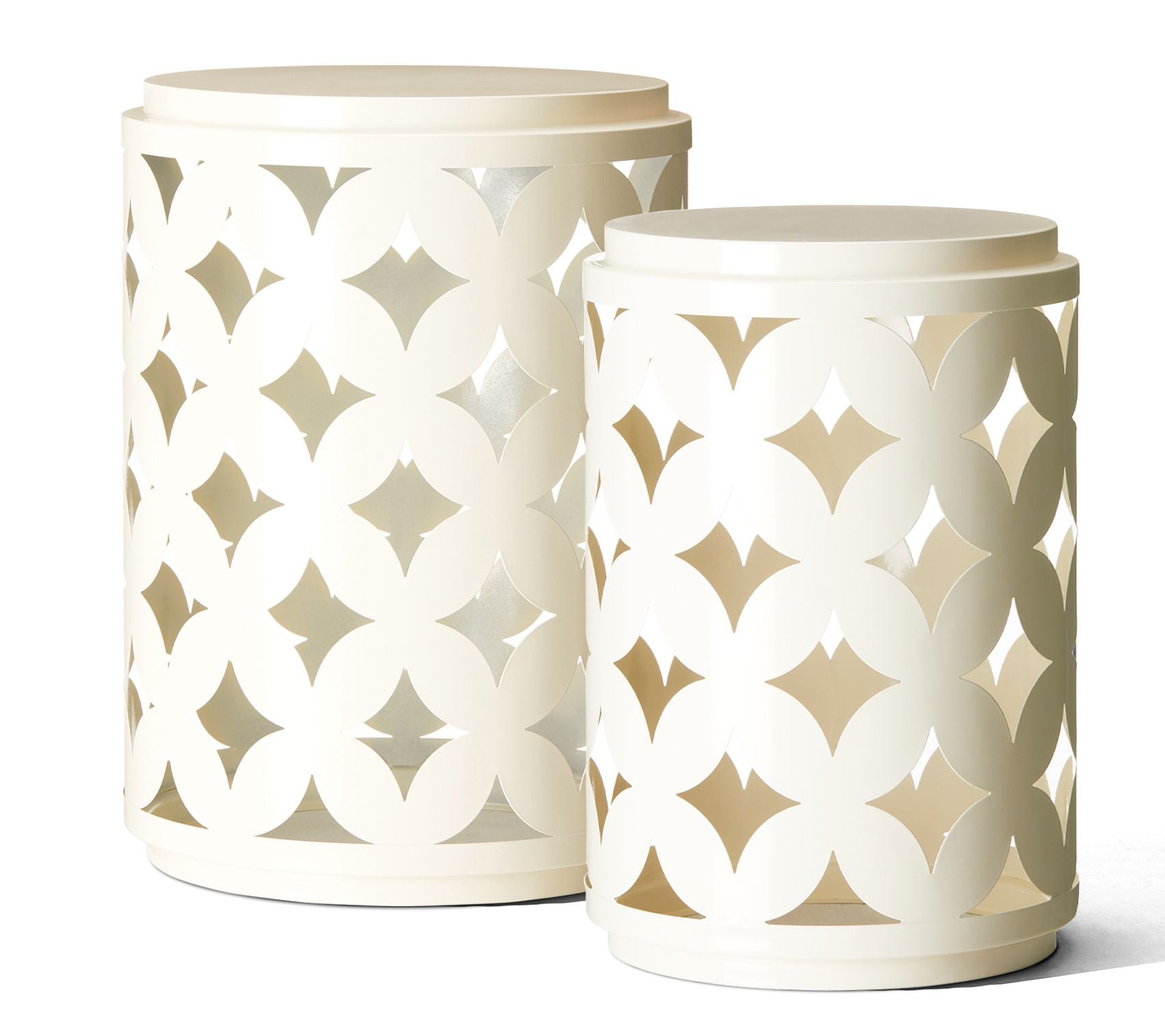 Glitzhome S/2 Modern Metal Frame Side Tables or  Accent Stools