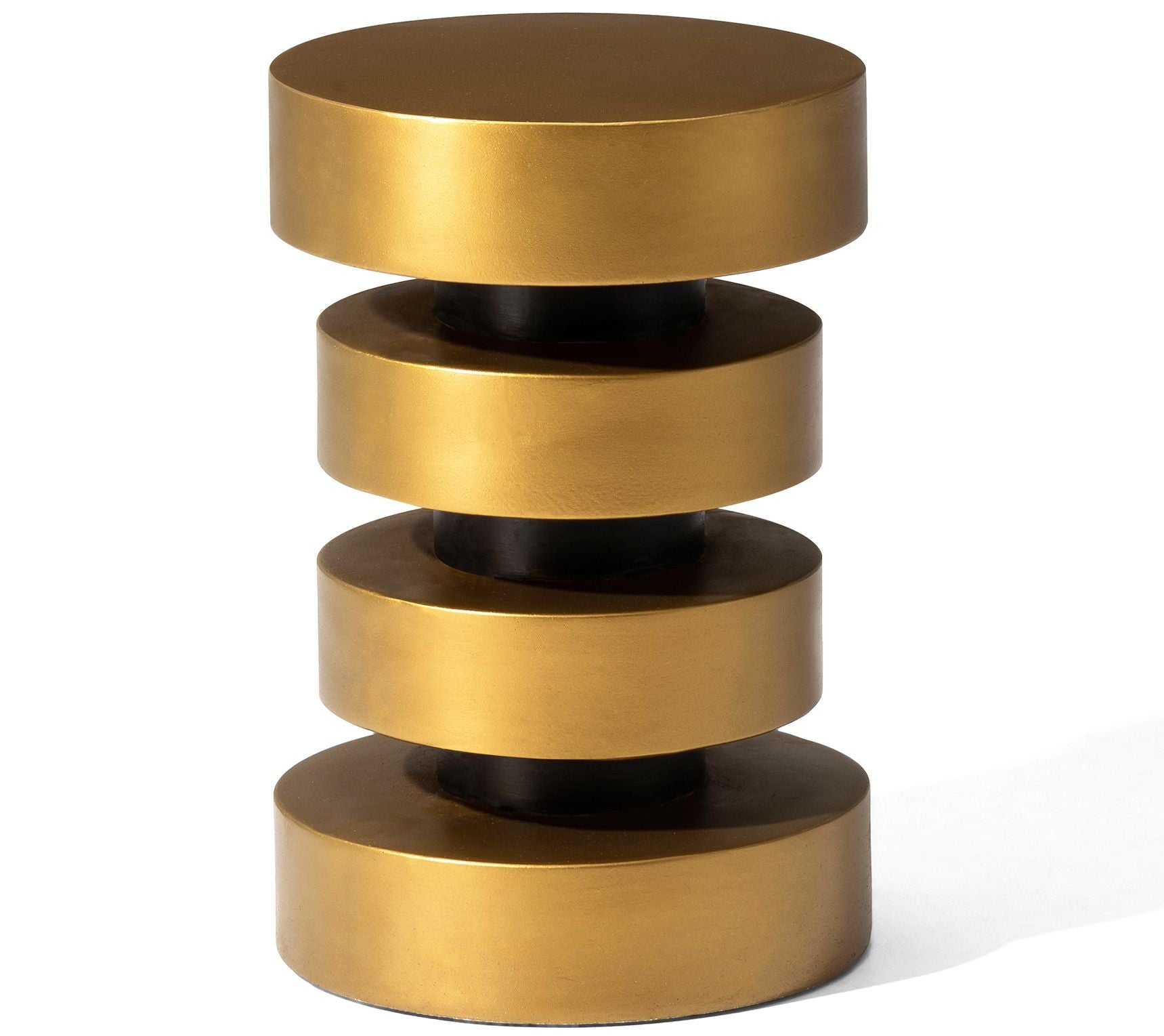 Glitzhome Modern Gold Floating Disks Side Table /Accent Stool