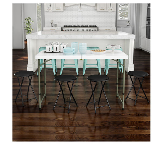 Trademark Home Set of 4 Folding 18" Bar Stools225lb Capacity