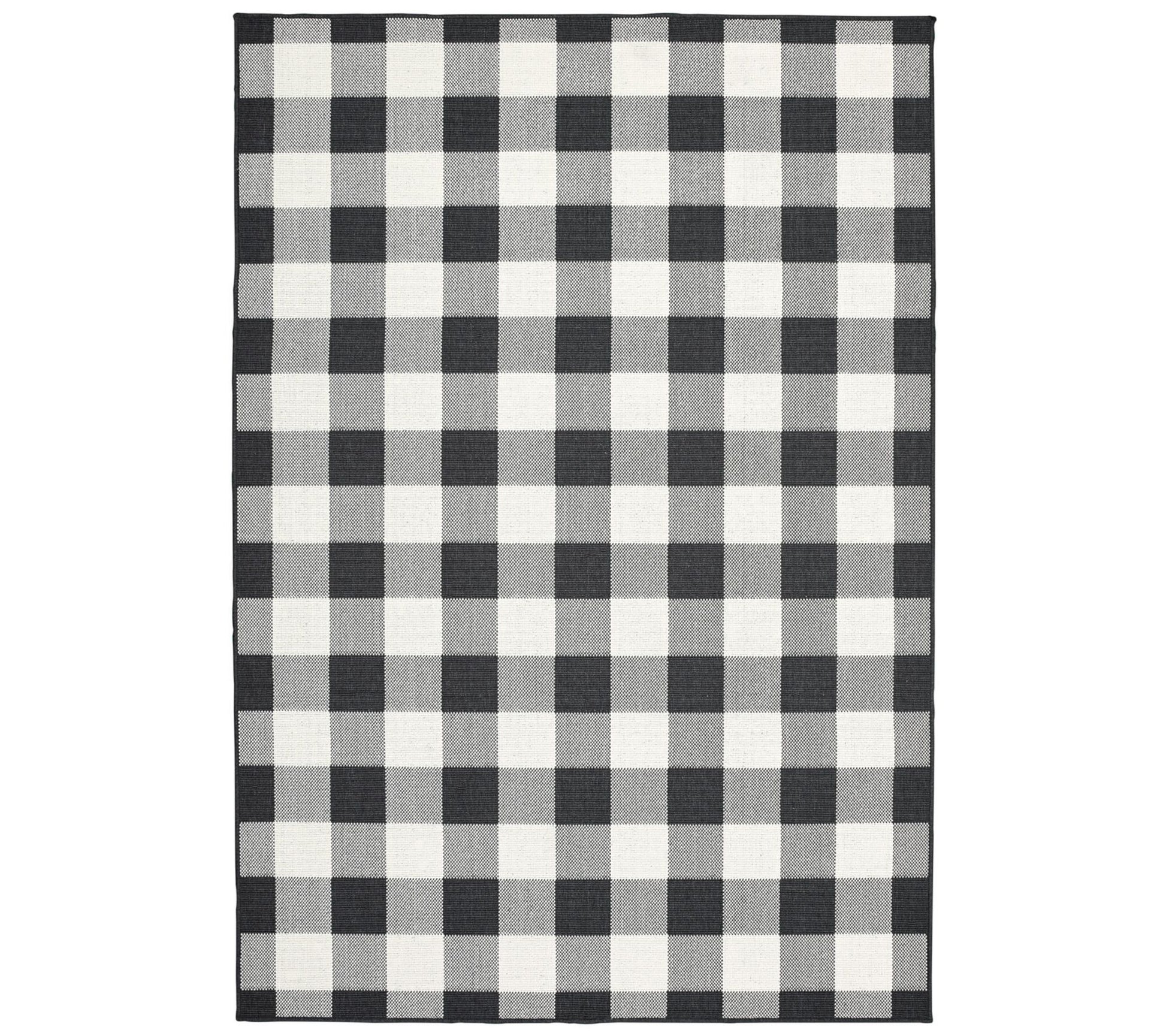 Veranda Living In/Out Black Buffalo Check 7'10" x10'10" Rug