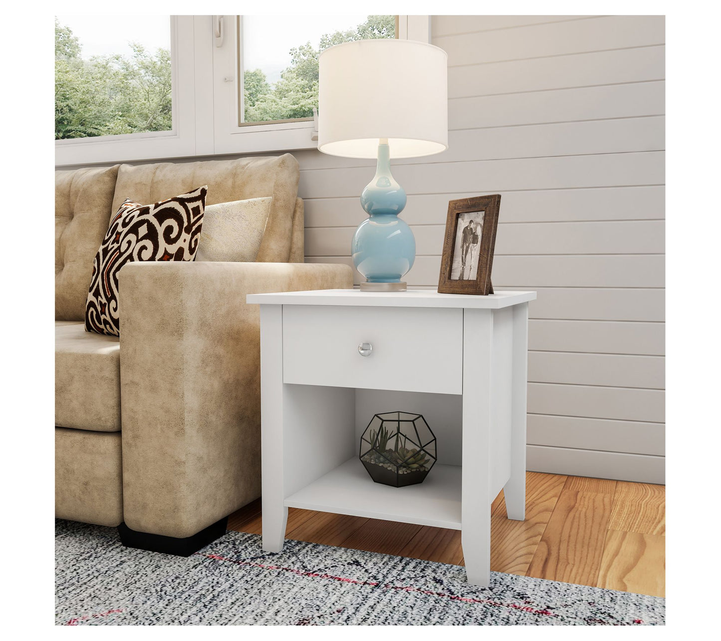 Lavish Home 2 End Tables Bedside Tables Drawerand Storage