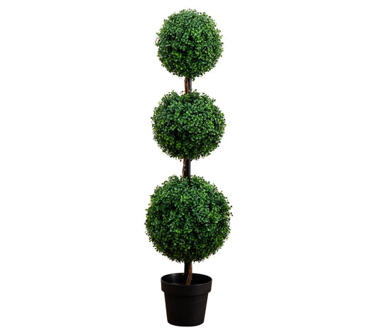 Nearly Natural 5' Faux Triple Ball Boxwood with Starter Pot