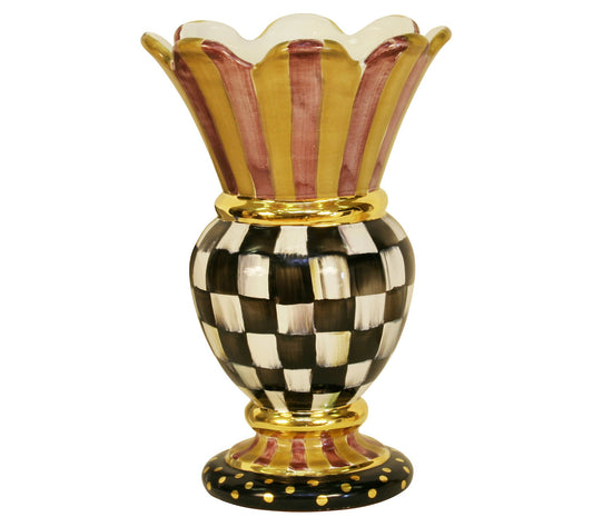 MacKenzie-Childs Sterling Check Great Vase