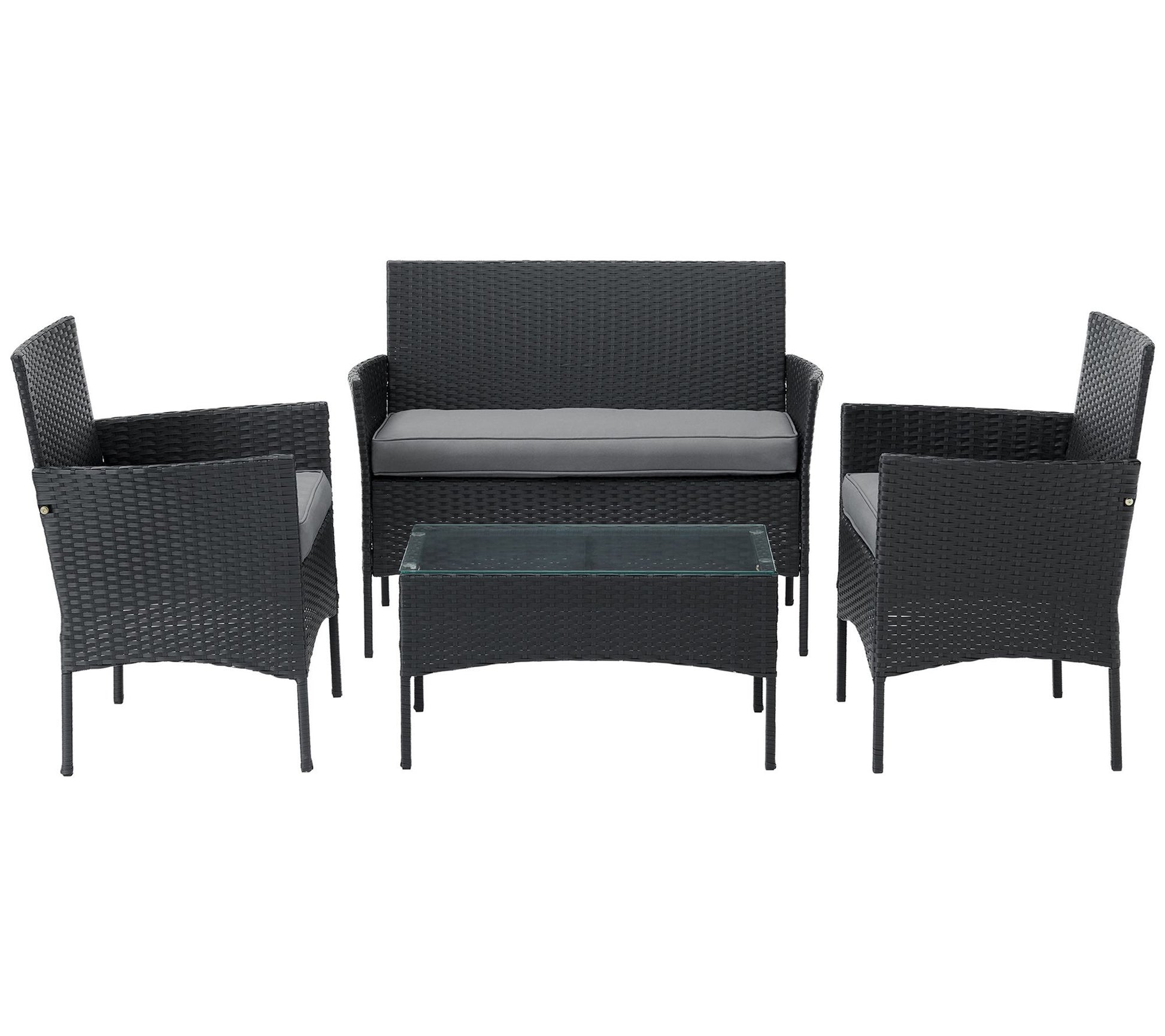 Lavish Home 4-Piece Patio Outdoor Rattan Furniture