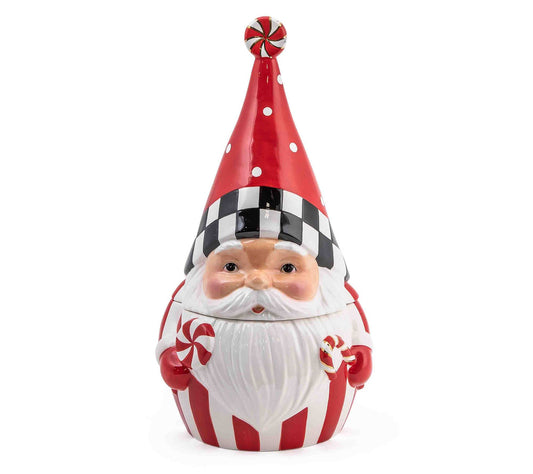 MacKenzie- Childs Peppermint Santa Cookie Jar
