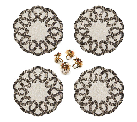 MacKenzie- Childs 4 Placemats and Set of 4 Napkin Rings