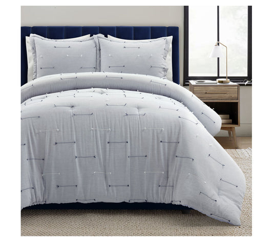 Lush Decor Boho Stripe Clip Ja cquard Comforte r Set- King/Cal