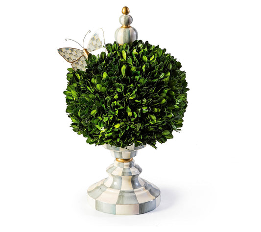 MacKenzie-Childs Sterling Check Medium Boxwood Centerpiece