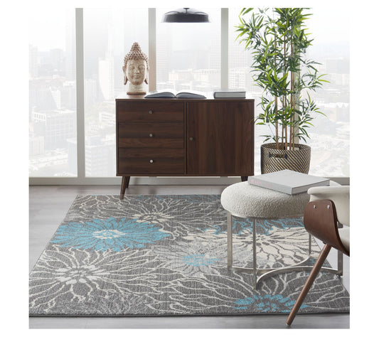 Nourison Passion 17 Charcoal/Blue 5' x 7' Rug