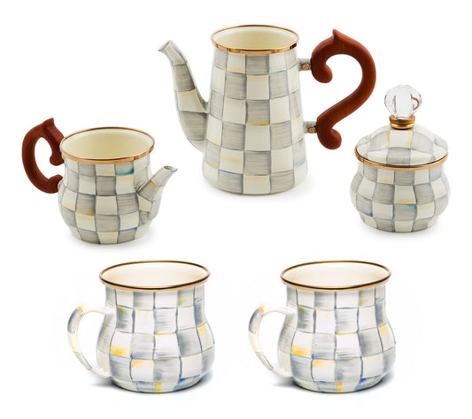 MacKenzie- Childs Stackable Coffee Service and Mugs