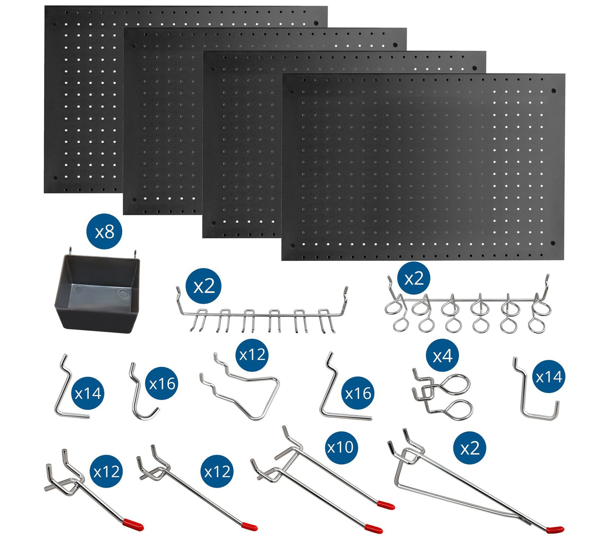 LUGO 128 PC Pegboard Wall Organizer Kit- 24"x16"
