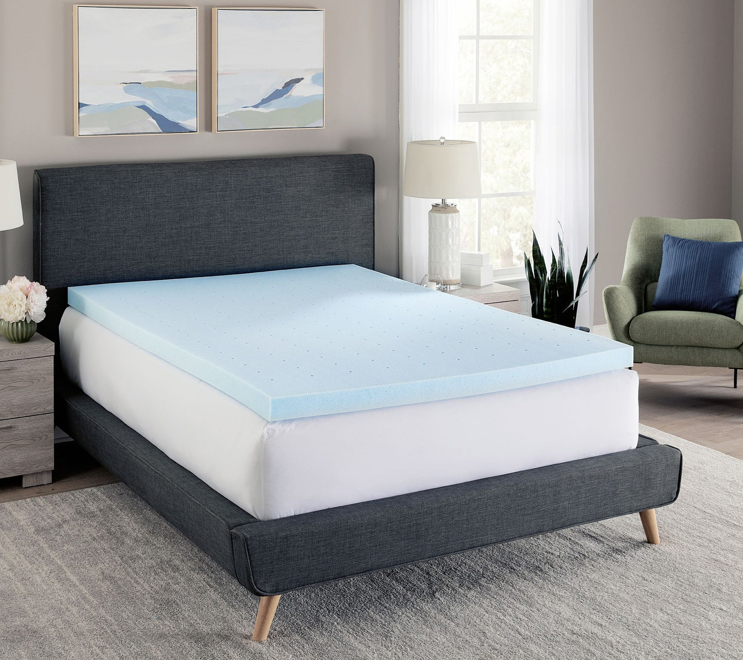 Bodipedic 4" Gel-Infused Memory Foam Mattress Topper, Twin