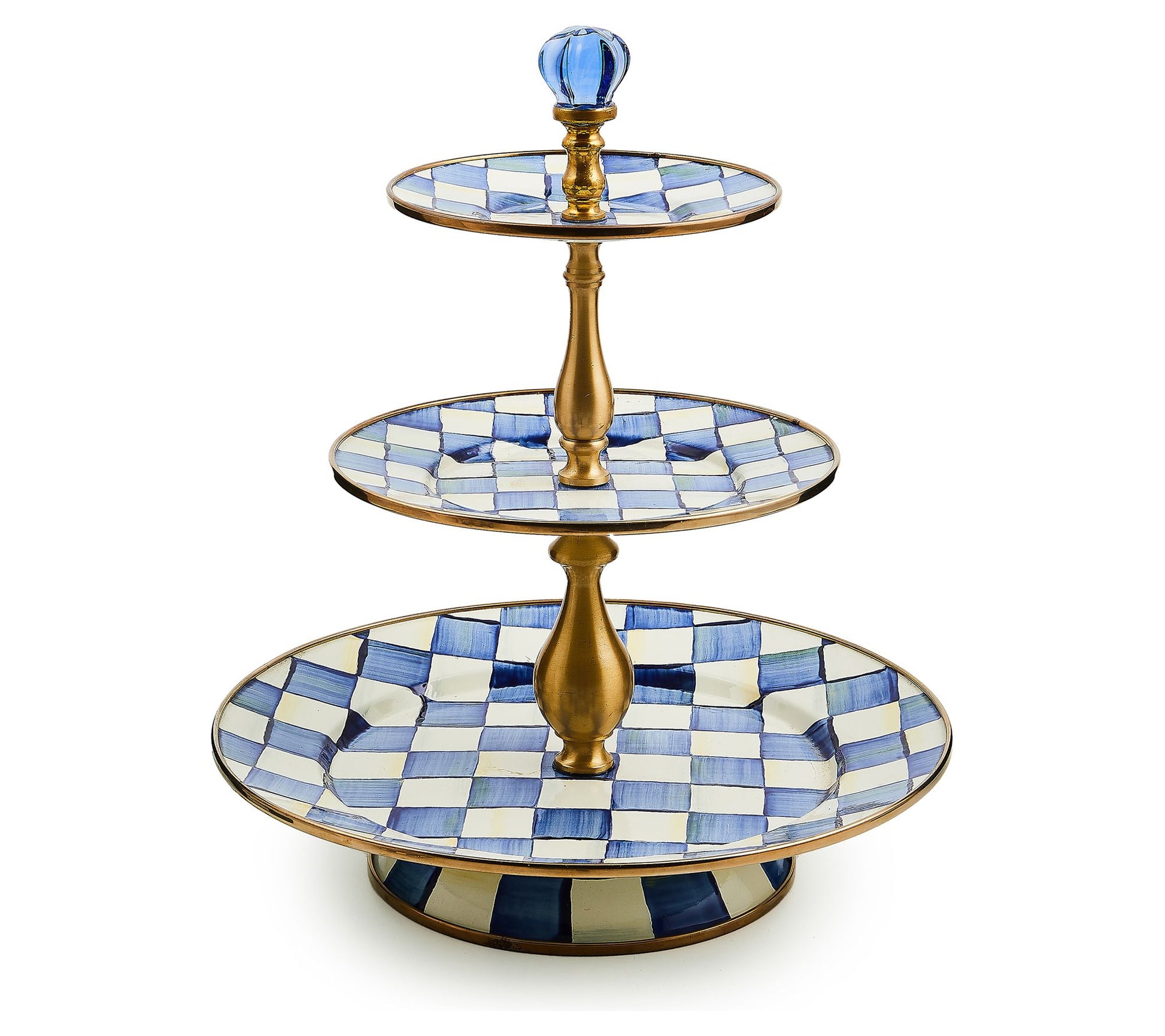 MacKenzie-Childs Royal Check Three Tier Sweet S tand