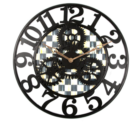 MacKenzie-Childs Courtly Check Small Farmhouse Wall Clock