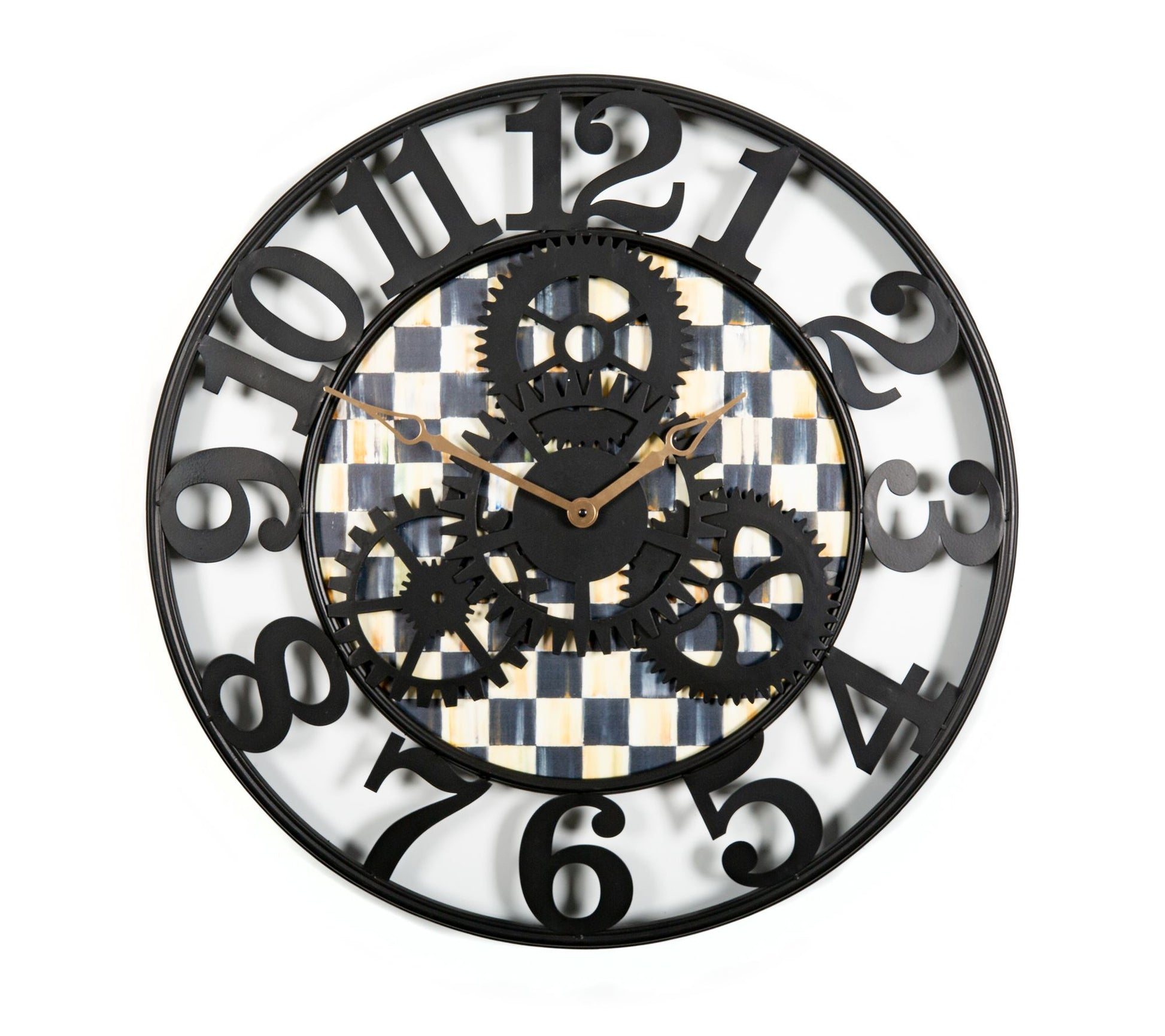 MacKenzie-Childs Courtly Check Large Farmhouse Wall Clock