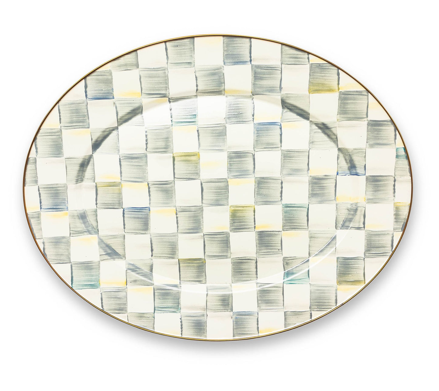 MacKenzie-Childs Sterling Check Large Oval Platter