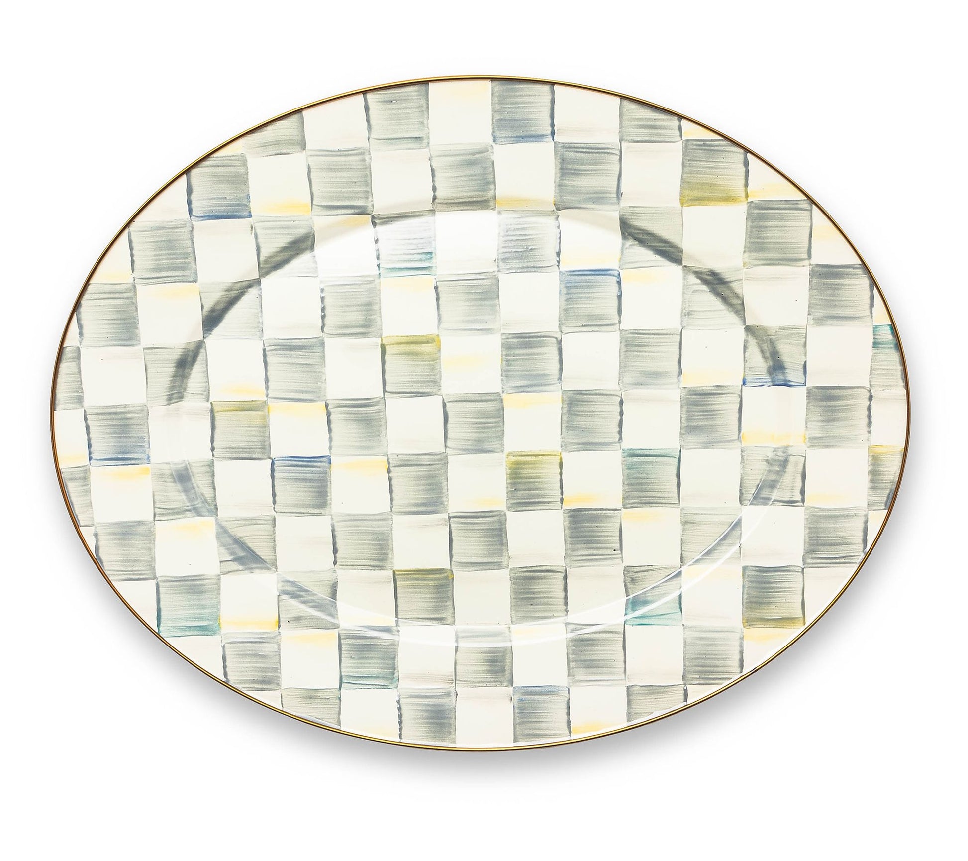 MacKenzie-Childs Sterling Check Large Oval Platter