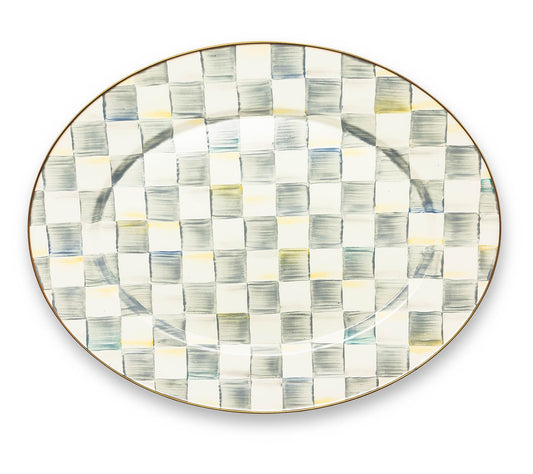 MacKenzie-Childs Sterling Check Large Oval Platter