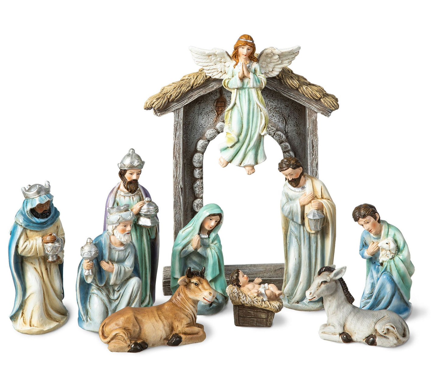 Glitzhome 11 Piece Deluxe Resin Nativity Figurine Set