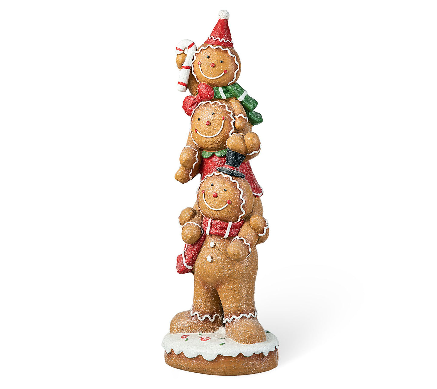 Glitzhome 29" Christmas Stacked Gingerbread ManPorch Decor