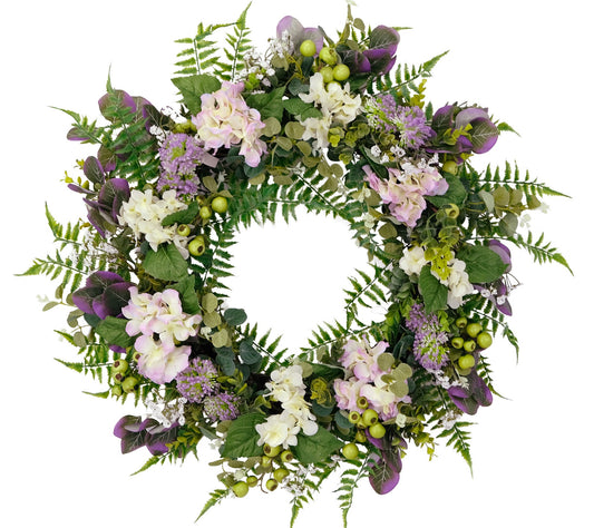 Puleo International 30" Hydrangea Floral SpringDoor Wreath