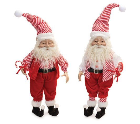 Melrose Plush Peppermint Santa Elf (Set of 2)